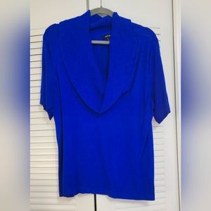 Apt 9 Blue Cowl Neck women's Short Sleeved Sweater, Size 0X.